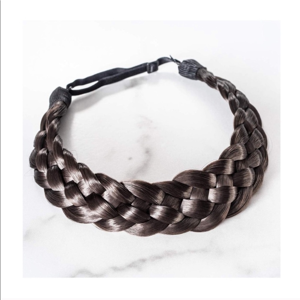 New Dark Brown Braid Headband Quality Hair Band
